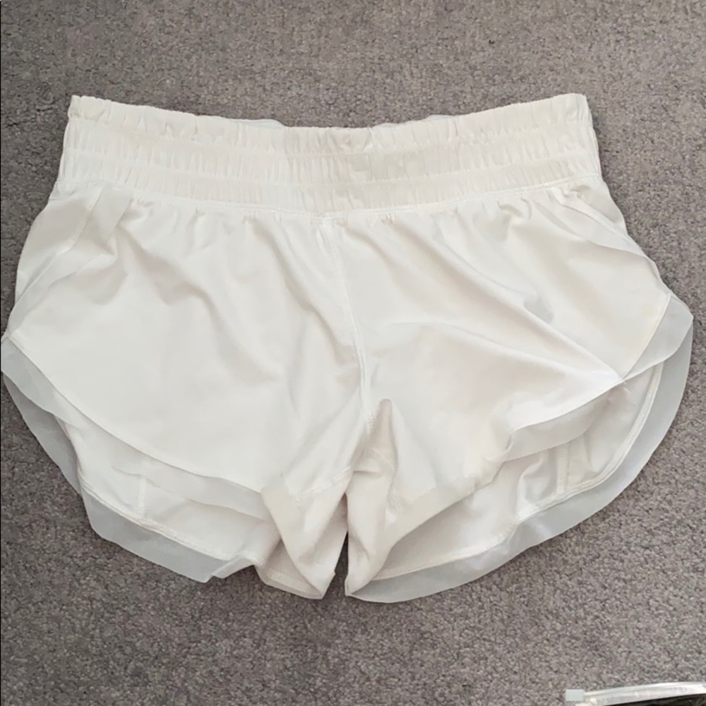 White lulu lemon shorts